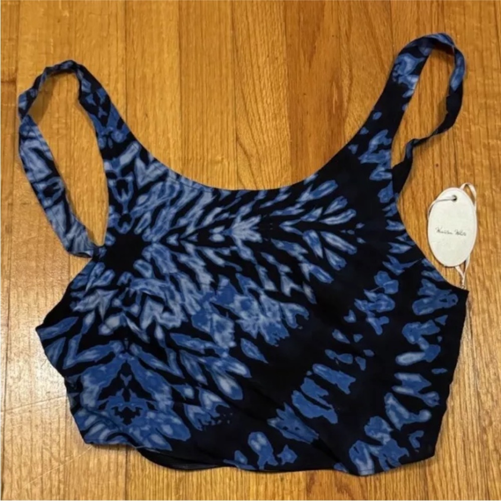 New Winston White Tie Dye Tie Back Crop Tank Top Size XS nwt